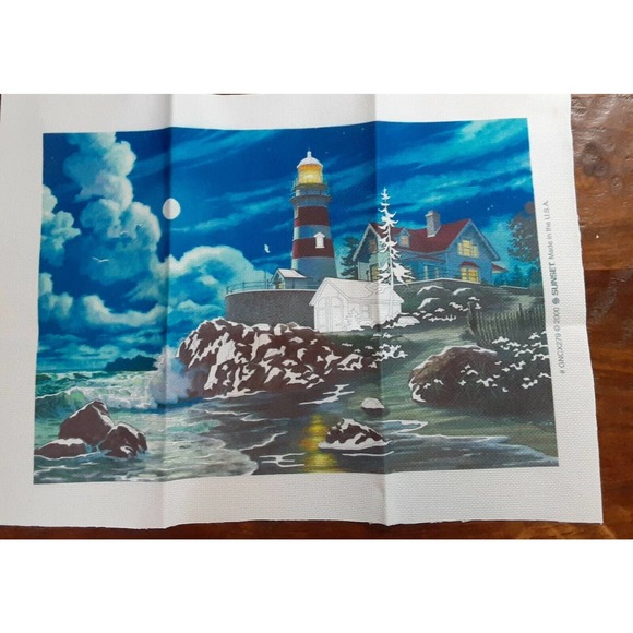 Sunset Gallery Moonlit Lighthouse No Count Cross Stitch Kit New,Coastal - Picture 1 of 12